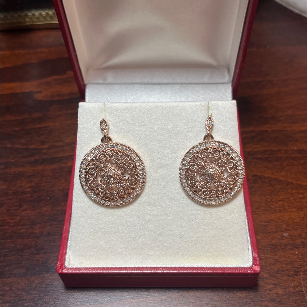 Rose gold chandelier earrings